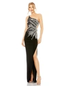 MAC DUGGAL EMBELLISHED ONE SHOULDER CUT OUT GOWN