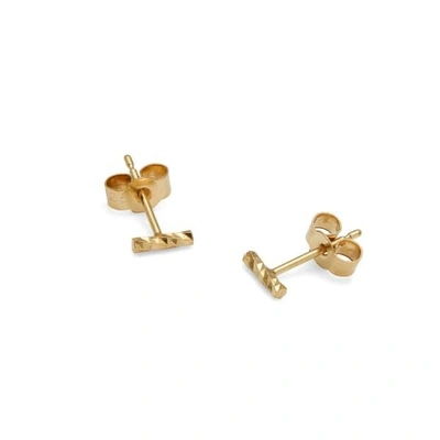Myia Bonner Gold Mini Faceted Bar Stud Earrings