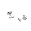 MYIA BONNER SILVER MINI FACETED BAR STUD EARRINGS