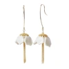 POPORCELAIN PORCELAIN SNOWDROP FLOWER TASSEL EARRINGS