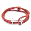 ANCHOR & CREW Red Noir Admiral Anchor Silver & Rope Bracelet