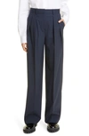 THEORY NEW T DOUBLE PLEATED STRETCH WOOL PANTS