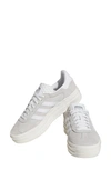 Adidas Originals Gazelle Platform Low-top Sneakers In Grey/ White/ White