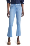 Paige Colette Flared Crop Raw Hem Jeans In Blue