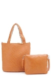 MALI + LILI RAY CONVERTIBLE WOVEN VEGAN LEATHER TOTE