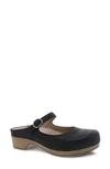 Dansko Bria Mary Jane Clog In Black Burnished Nubuck
