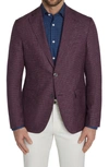 Jack Victor Midland Micro Houndstooth Regular Fit Sport Coat In Burgundy