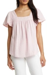 Caslon Square Neck Cotton Blouse In Pink Parfait