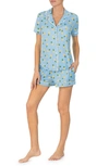 Kate Spade New York Printed Short Pajama Set In Blue/ Pineapple