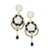 Poporcelain Classic Baroque Porcelain Rose Statement Earrings