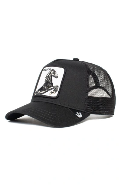 Goorin Bros Stallion Patch-detail Mesh-panel Cap In Black