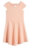 AVA & YELLY KIDS' TEXTURED LACE-UP SKATER DRESS