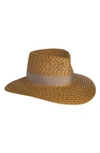Eric Javits Cannes Ii Wide Brim Woven Fedora In Honey