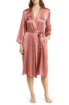 Papinelle Silk Robe In Soft Cinnamon