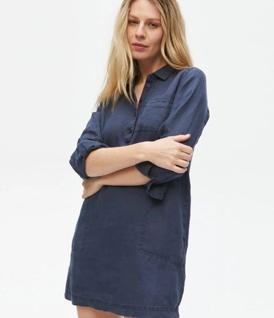 Michael Stars Eleanor Linen Shirt Dress In Admiral