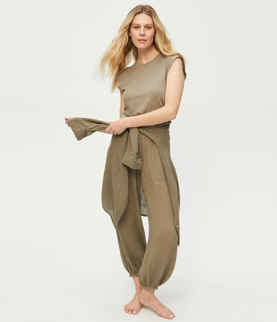 Michael Stars Elsa Gauze Jogger In Olive