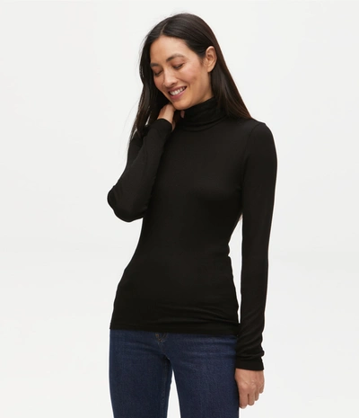 Michael Stars Gail Ribbed Turtleneck In Black