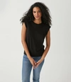 Michael Stars Joey Crewneck Power Top In Black