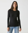 Michael Stars Rachel Ribbed Tee In Black