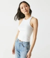 Michael Stars Pina Ribbed Halter Tank In White