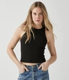 Michael Stars Pina Ribbed Halter Tank In Black