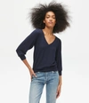 Michael Stars Gabriella V-neck Top In Admiral
