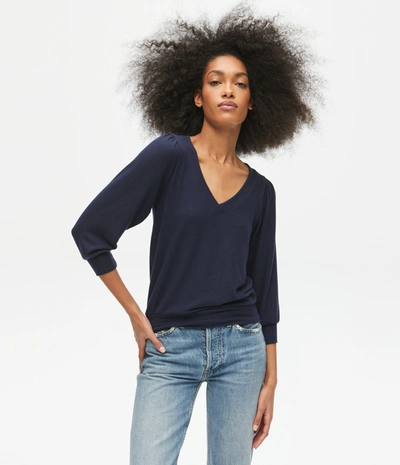 Michael Stars Gabriella V-neck Top In Admiral