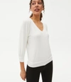 Michael Stars Gabriella V-neck Top In Chalk