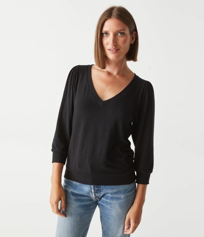 Michael Stars Gabriella V-neck Top In Black