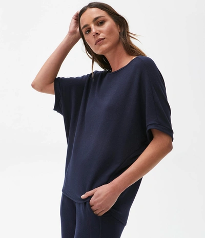 Michael Stars Ellie Elbow Sleeve Top In Admiral