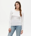 Michael Stars Juliet Thermal Tee In Chalk