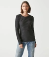 Michael Stars Juliet Thermal Tee In Charcoal