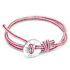 ANCHOR & CREW Red Dash Lerwick Silver & Rope Bracelet