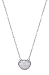 ADORNIA FINE STERLING SILVER BIRTHSTONE HALO PENDANT NECKLACE