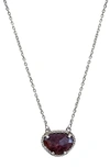 ADORNIA FINE STERLING SILVER BIRTHSTONE HALO PENDANT NECKLACE