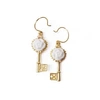 POPORCELAIN PORCELAIN CAMELLIA GOLDEN KEY EARRINGS