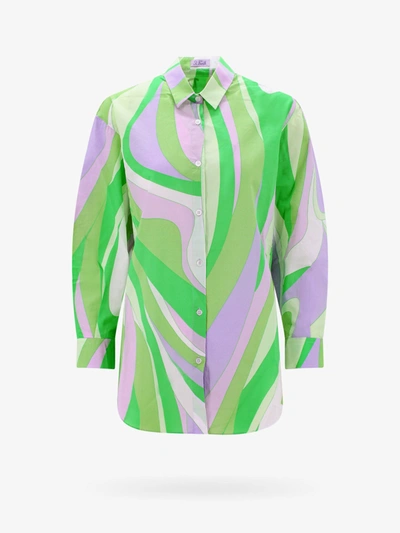 Mc2 Saint Barth Wave-print Cotton Shirt In Multicolor