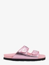 Palm Angels Leather Logo Sandals In Pink