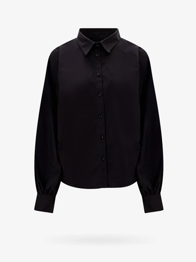 Made In Tomboy Claire Button-front Top In Black