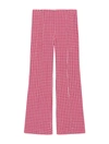 Ganni Stretch Seersucker Cropped Trousers In Multicolour