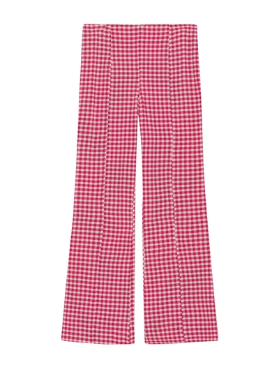 Ganni Stretch Seersucker Cropped Trousers In Multicolour
