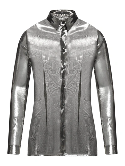 Sapio Transparent Lurex Shirt In Silver