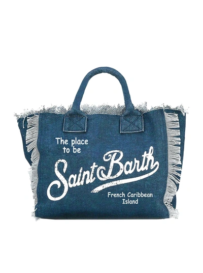 Mc2 Saint Barth Vanity Canvas Shoulder Bag In Blue