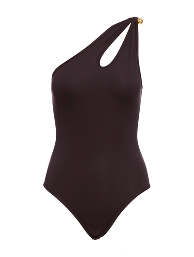 Bottega Veneta Cutout One-shoulder One-piece Swimsuit In Nude & Neutrals