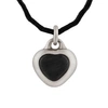 Gucci Framed Black Stone Heart Pendant In Sterling Silver