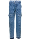 ISABEL MARANT ÉTOILE BLUE DENIM CARGO PANTS WITH POCKETS IN COTTON WOMAN