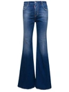DSQUARED2 BLUE DENIM FLARED JEANS  IN COTTON WOMAN