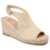 Journee Collection Collection Women's Wide Width Crew Wedge Sandal In Beige