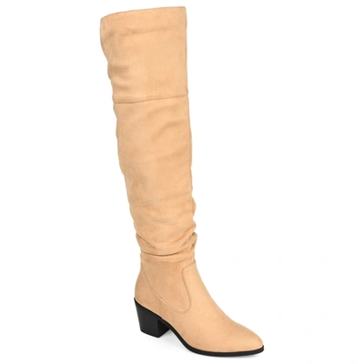 Journee Collection Collection Women's Tru Comfort Foam Extra Wide Calf Zivia Boot In Beige