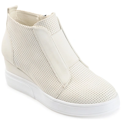 Journee Collection Collection Women's Clara Sneaker Wedge In Beige